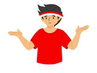 Indonesian Man Celebrate Independence Day