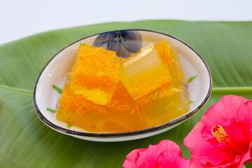 Thai sweet egg floss jelly