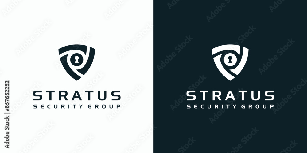 Poster technology connection security shield vector logo design with modern, simple, clean and abstract sty