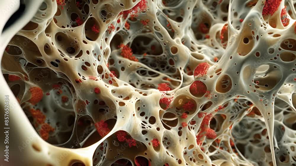 Poster a highresolution animation of the intricate network of vessels supplying the bone marrow with necess