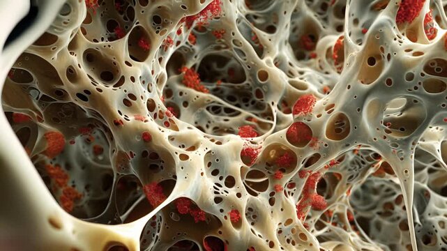 A highresolution animation of the intricate network of vessels supplying the bone marrow with necessary nutrients and oxygen for erythrocyte formation.