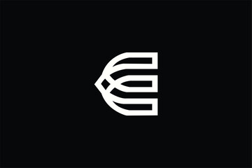 E letter lineart iconic logomark, letter E flying bird logo, letter E hawk bird wings logo, letter E U magnet logo, letter E corporate business finance company logo