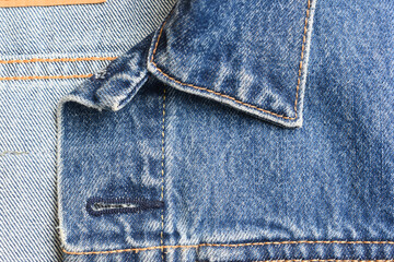 collar of blue denim shirt texture, jean fashion style