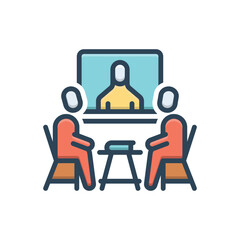 Color illustration icon for training