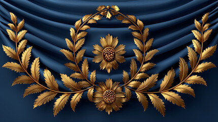 Classic Family Crest Design with Flag Elements in a Premium Color Scheme, Emphasizing Heritage and Elegance