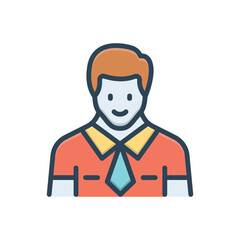 Color illustration icon for employee