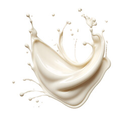 Milk Splash on air isolated on white background, Vanilla milk in air 
