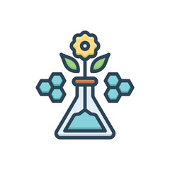 Color illustration icon for biotechnology