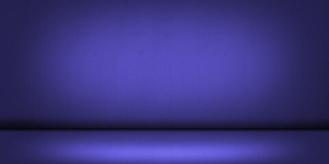 Stage cement floor and walls blue and gradient dark style studio room pattern