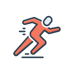 Color illustration icon for run