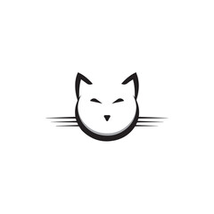 simple cat logo design icon illustration