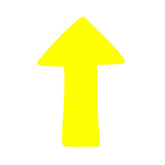 上向き矢印の黄色いイラスト素材