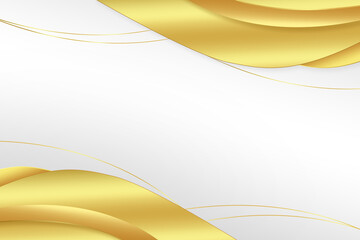 Gradient luxury white golden background. Golden wave abstract background vector