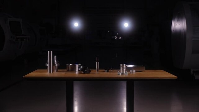 CNC'd metal pieces on a table p5