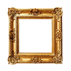 Antique gold frame, square picture frame, rustic frame