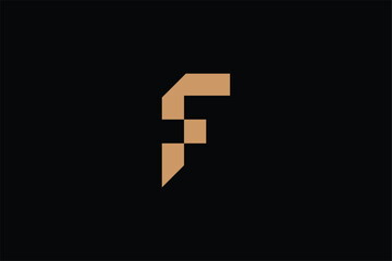 initial letter F geometric logo, letter F pixel logo, letter F business corporate logo, letter F real estate company logo, letter F speed racing logo