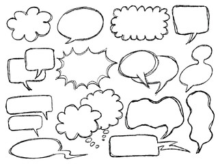 Obraz premium Hand Drawn Sketchy Style Bubble Speech Doodle