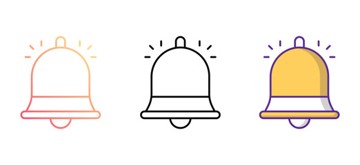 Notification Bell icon design with white background stock illustration