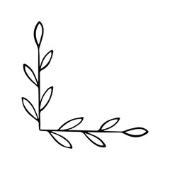 Hand drawn set of line frames on a white background. Corner Border Eklement. Sketch elements of floral and herbs ornaments for banner design. Line border collection. Arrows. Isolated separators. Vinta