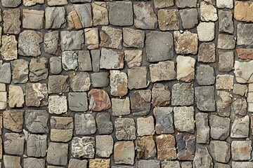 Obraz premium Vintage Charm. Cobblestone Texture Seamless High Detailed Plain Background