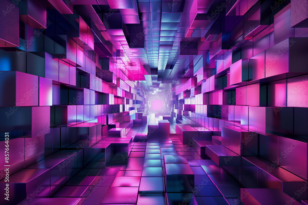 Aufkleber a colorful cityscape with a lot of blocks and a lot of blue. the blocks are all different sizes and 