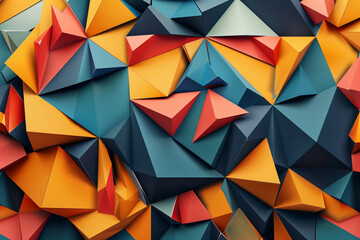 A colorful paper cutout with a variety of shapes and colors. The image is abstract and has a playful, whimsical feel to it