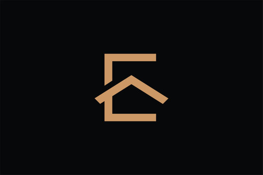 C letter home icon modern real estate lineart logo, letter C construction logo, letter C home service logo, logomark