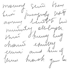 Handwritting text drawing by pen for document or lettter