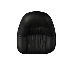 a single black color sofa chair isolated on a transparent background