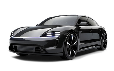 Electric car in concept, EV car isolated 