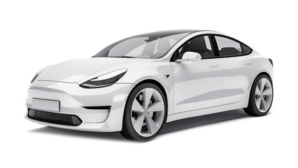 Electric car in concept, EV car isolated	
