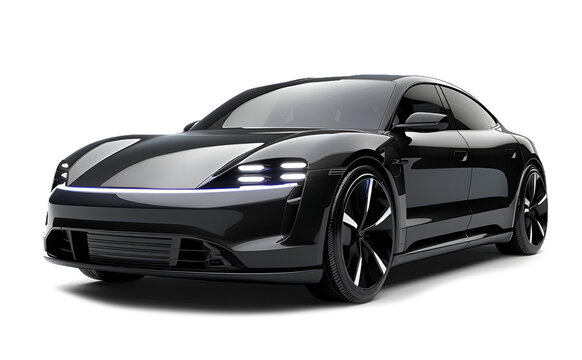 Electric car in concept, EV car isolated	
