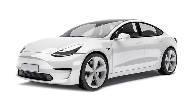 Fototapeta Electric car in concept, EV car isolated  