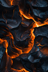 Obraz premium Patterns formed by flowing lava, symbolizing the raw and dynamic energy of creativity.