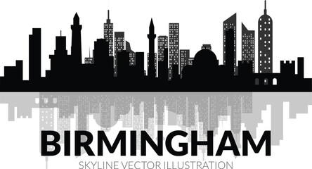 Fototapeta premium Birmingham skyline vector art & Illustrations
