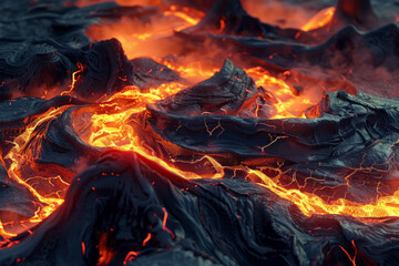 Patterns formed by flowing lava, symbolizing the raw and dynamic energy of creativity.