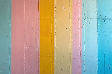 Colorful Pastel Wall with Vertical Stripes for Trendy Background or Artistic Decor