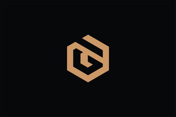 GA letter modern corporate business logo, letter GA hexagon shield logo, shield logo GA AG, letter AG industrial logo, factory 