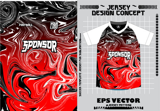 Fabric textile for Sport t-shirt ,Soccer jersey mockup for football club. uniform front view.