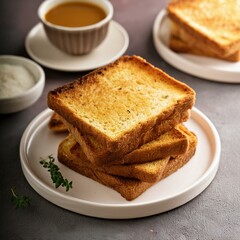 Freshly toasted bread slices