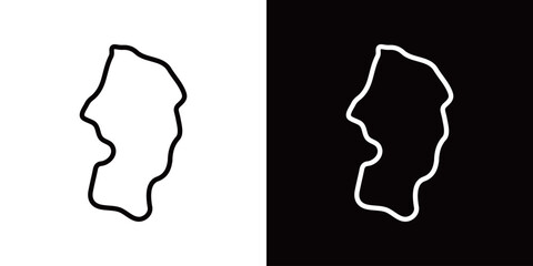 シンプルな日本の山形県のラインアイコン