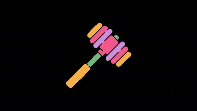 Cute Squeak Hammer Toys for Kids Motion Graphic Video HD Alpha Channel