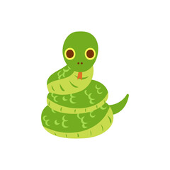 とぐろを巻く蛇。フラットなベクターイラスト。
Coiled snake. Flat vector illustration.