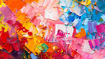 Bright abstract brushstrokes in various colors