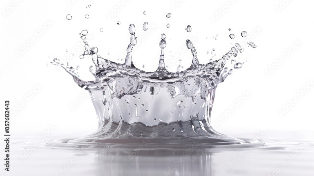 Poster a splash of water forms a circle on a white background. generate ai image