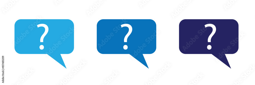 Poster set of message boxs with question mark icons. help symbol, question mark, faq signs. vector illustra