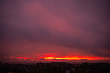 夕焼けの層雲