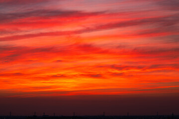 夕焼けの高層雲
