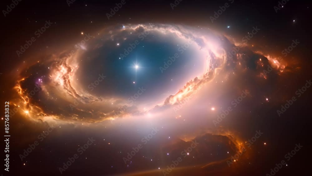 Poster starry nebula with a bright center generative ai
