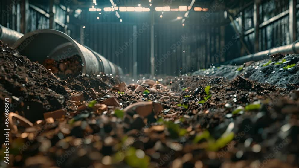 Aufkleber a timelapse video showing the process of composting using a smart composting system from the initial